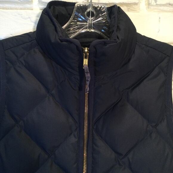 J. Crew Navy Blue Quilted Down Vest XS - Picture 3 of 5